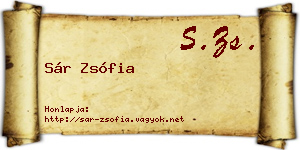 Sár Zsófia névjegykártya